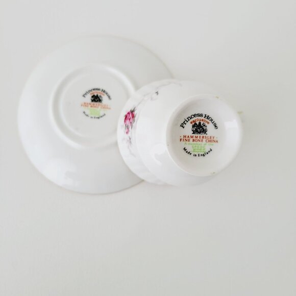 Vintage Princess House Teacup & Saucer, 2 Sets, Windsor Rose, Shabby Chic Floral - Picture 6 of 15